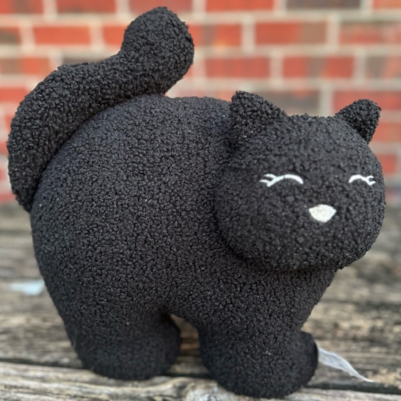 Martha Stewart Home Holiday Decor Plush Black Cat 12" Halloween Weighted Z6 - Picture 3 of 6